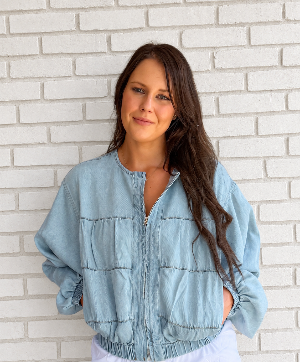 Olivia Ruched Denim Jacket