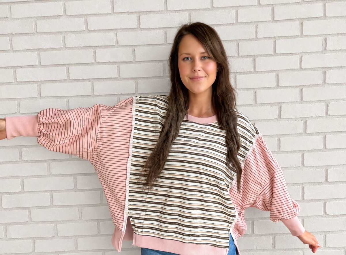 Pinkline Stripe Pullover